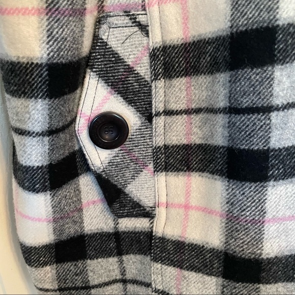 Victoria’s Secret PINK Limited Edition Plaid Pink Grey Fur Winter Coat Size L - Picture 16 of 16